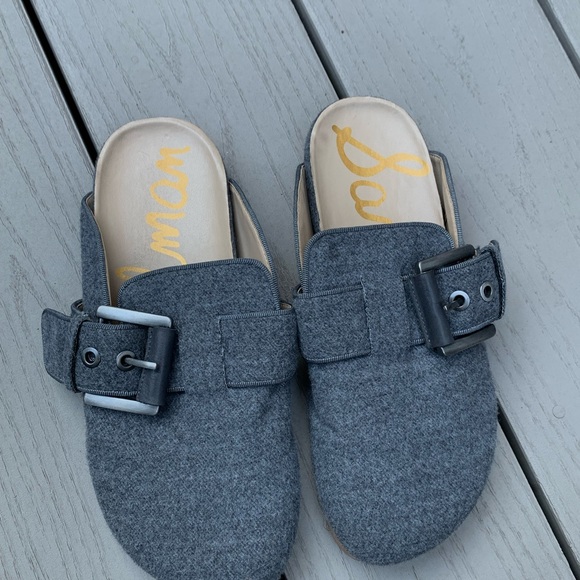 Sam Edelman Buckled Felt Mule Clog - Picture 2 of 3